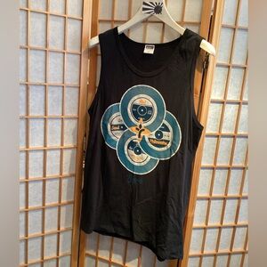 Acrylick Diagram Graphic Logo Black Tank Top Men's Size Large